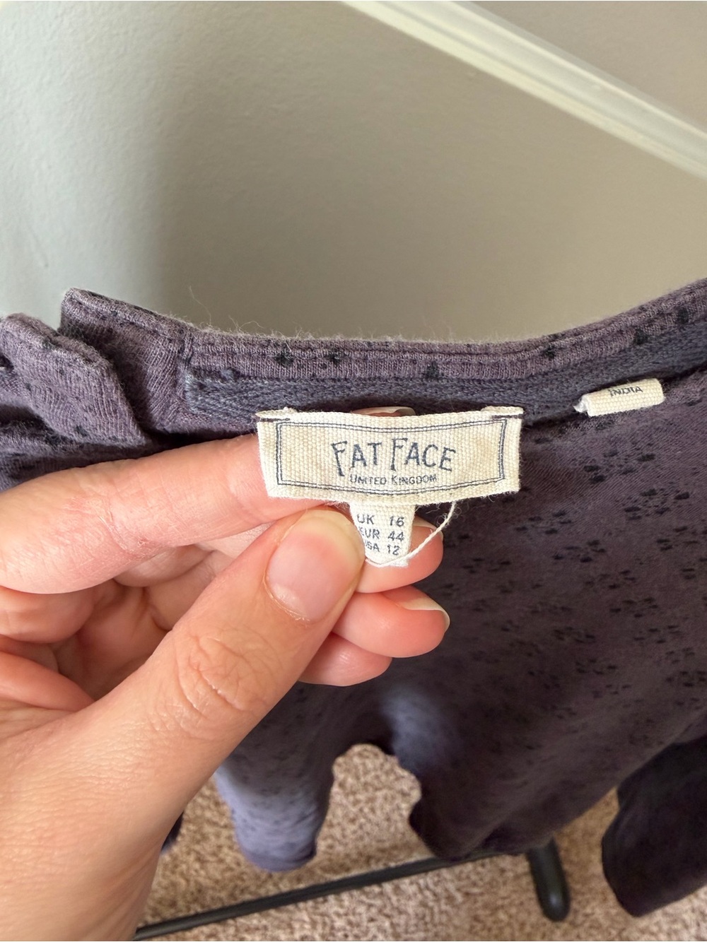 Fat Face Purple Eyelet Long-Sleeve Top - Picture 3 of 3